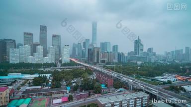 北京北京CBD东三环中路京哈线日转夜延时固定延时摄影